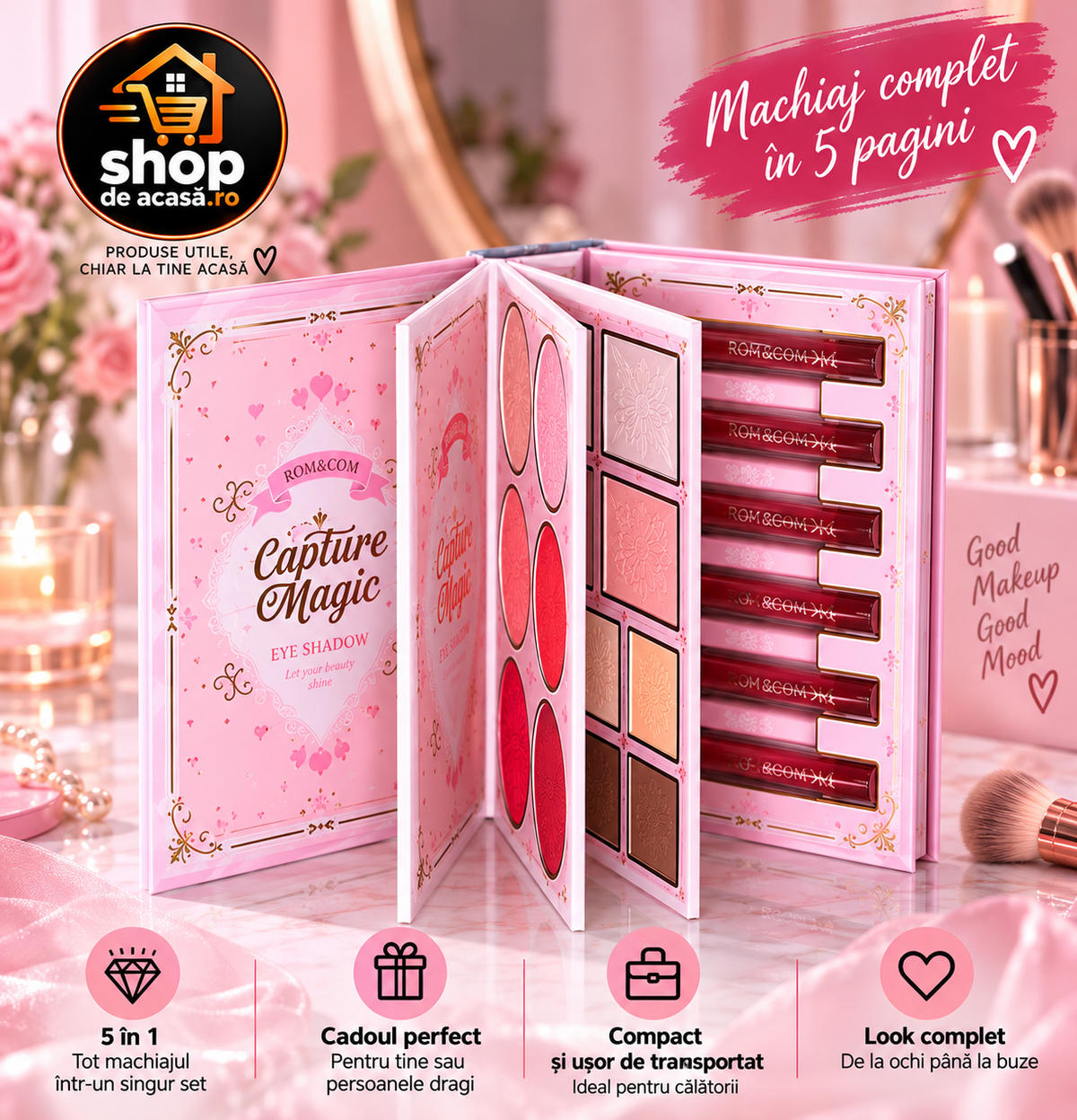 ROM&COM Capture Magic Eye Shadow - Set Machiaj 5 în 1