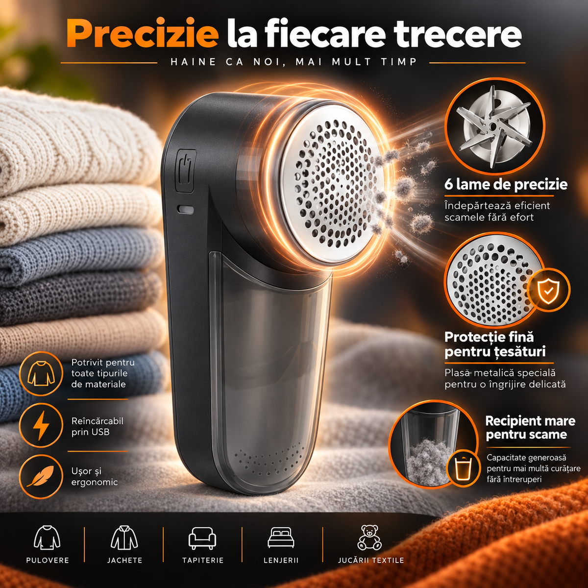 Lumină LED cu Senzor de Mișcare - Fără Fir, Reîncărcabilă