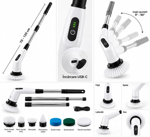 Perie electrică curățenie - accesorii și detalii
